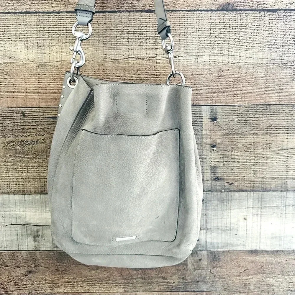 Rebecca Minkoff Grey Darren Shoulder Bag With Fringe